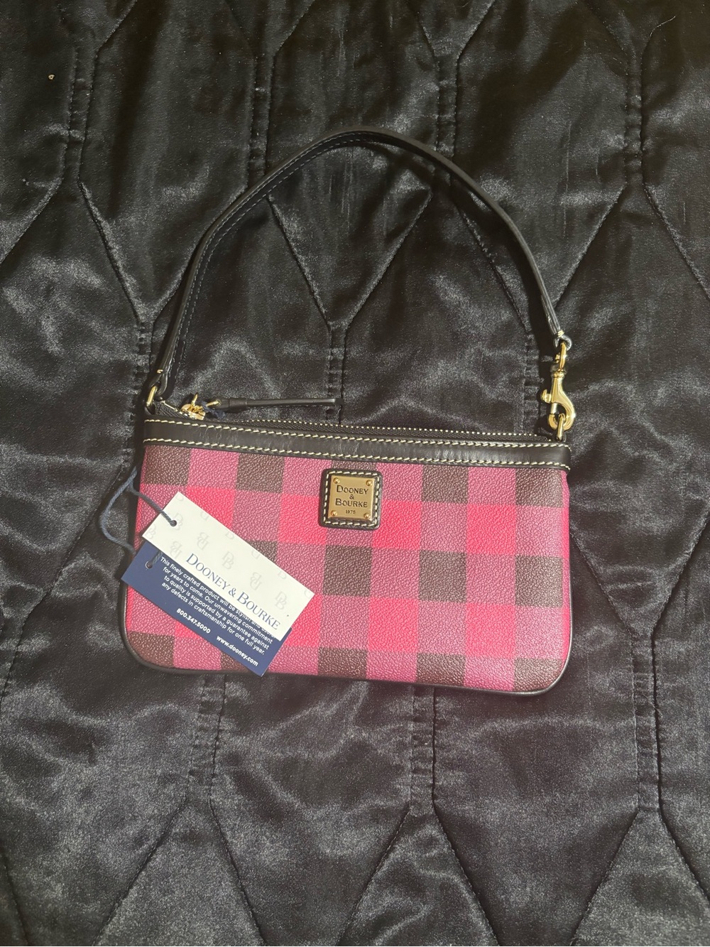 Dooney & Bourke Tucker Collection Pink Buffalo Plaid Wristlet - Picture 4 of 5